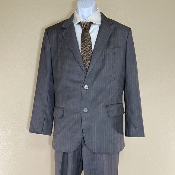 Men's Macway’s Executive Chest 38,Charcoal Gray Pinstripe Pure Wool Pant Suit - Picture 4 of 16